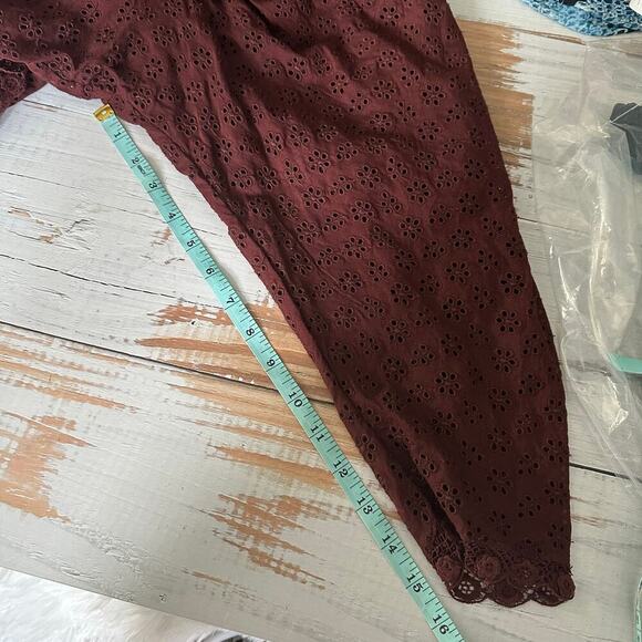 Doen Floryn Romantic Lace Eyelet Top Antique Walnut Size XL - Picture 14 of 15